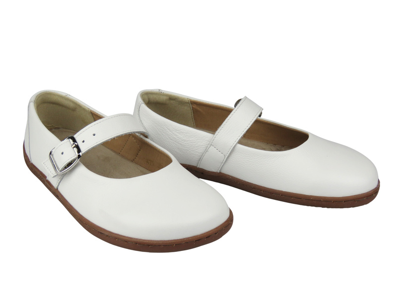 Barefoot skórzane minimalistyczne półbuty Helios Komfort 471 białe