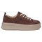 Wygodne sneakersy damskie ze skóry naturalnej zamszowej na platformie Filippo DP6122/26, brązowe