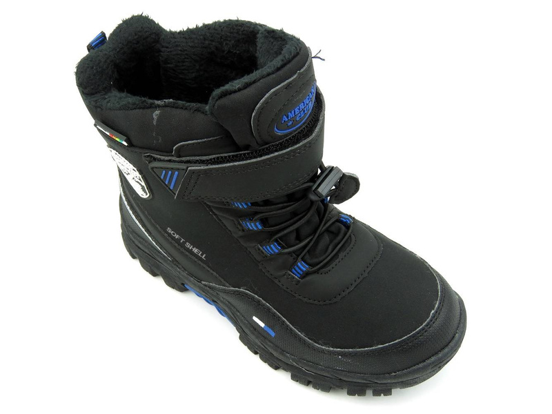 Śniegowce dziecięce AMERICAN CLUB Soft Shell HL 24/21(22), czarno-niebieskie