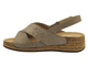 Skórzane sandały damskie na rzep beżowe Helios Komfort 146
