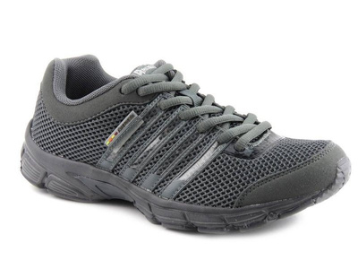 Buty sportowe damskie z siateczkowej tkaniny - AMERICAN CLUB WW-53234, szare