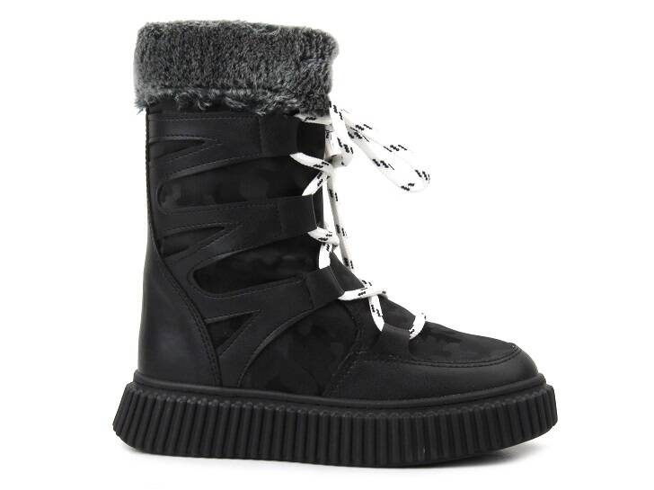 Ocieplane kozaki dziecięce Navy Dot 22-61069 czarne