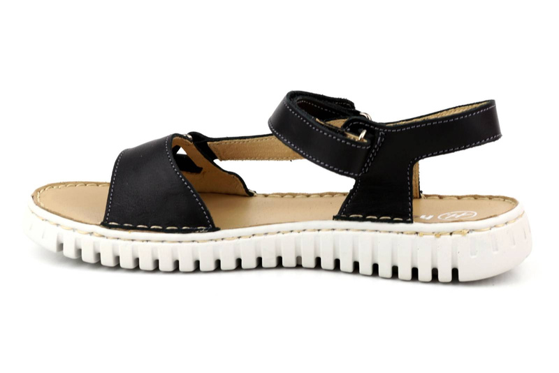 Skórzane sandały damskie polskiej marki HELIOS Komfort 249S, czarne