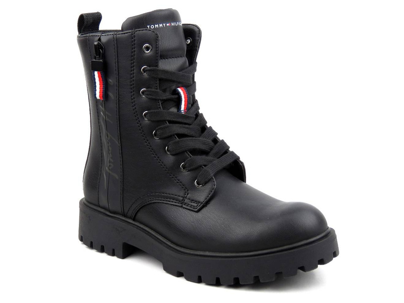 Trapery, trzewiki damskie TOMMY HILFIGER T3A5-31195, czarne