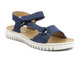 Skórzane sandały damskie polskiej marki HELIOS Komfort 249S, granatowe