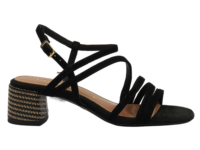 Eleganckie sandały damskie na obcasie czarne Tamaris 1-28211-42