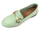 Loafersy damskie ze złotą ozdobą - VENEZIA E246, Zielone