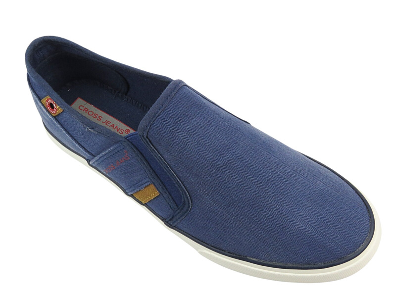 Trampki Męskie Tenisówki Cross Jeans FF1R4025C Granatowe Wsuwane