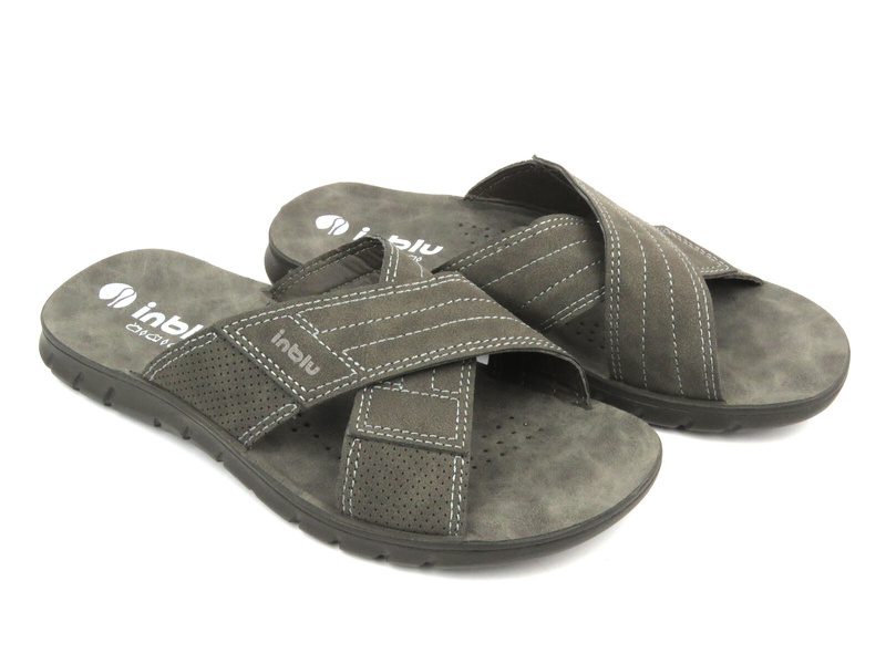 Wygodne klapki męskie- INBLU LINCE, szare