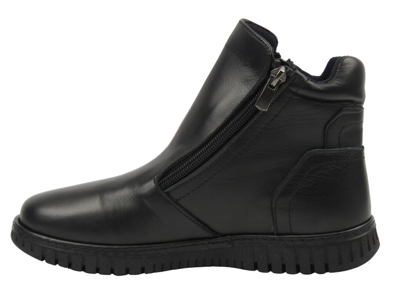 Botki damskie skórzane czarne Nika Komfort 0363-23665