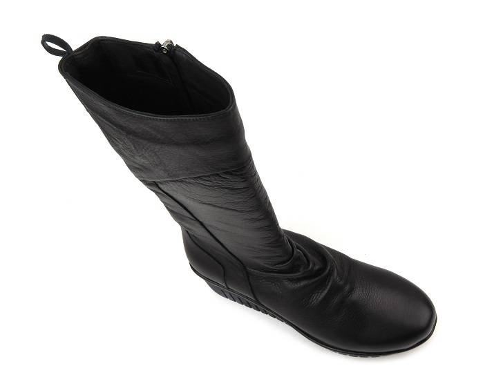 Kozaki damskie na koturnie - COMFORTABEL 970013-01, czarne