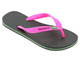 Czarne japonki damskie z różowymi paskami - Ipanema 80408
