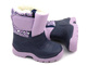 Ciepłe śniegowce dziecięce na rzep - Manitu 120003-59, fioletowe z serduszkami