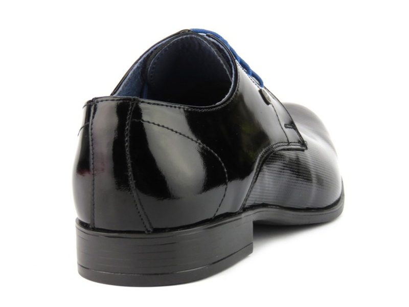 Eleganckie półbuty męskie lakierowane MOSKAŁA 624, czarne