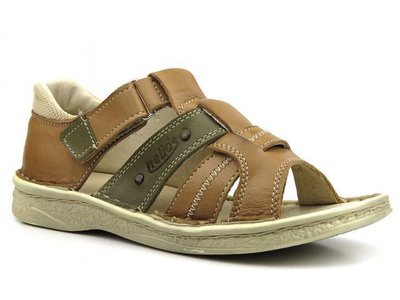 Skórzane sandały dziecięce z zakrytą piętą - HELIOS 440