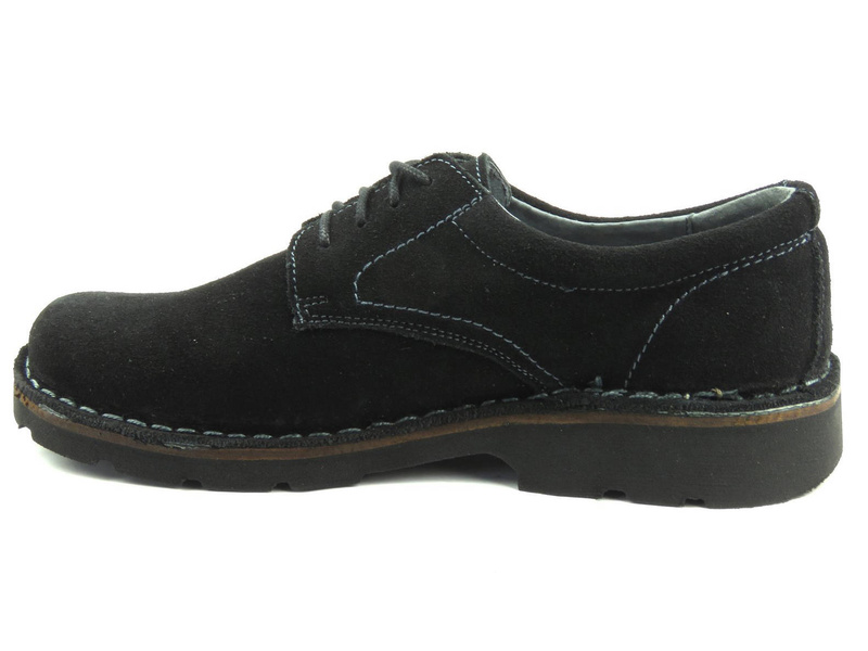 Skórzane półbuty męskie HELIOS Komfort 808, czarne