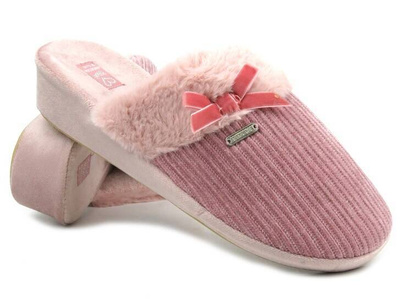 Ciepłe kapcie damskie, młodzieżowe- American SL05/23,różowe
