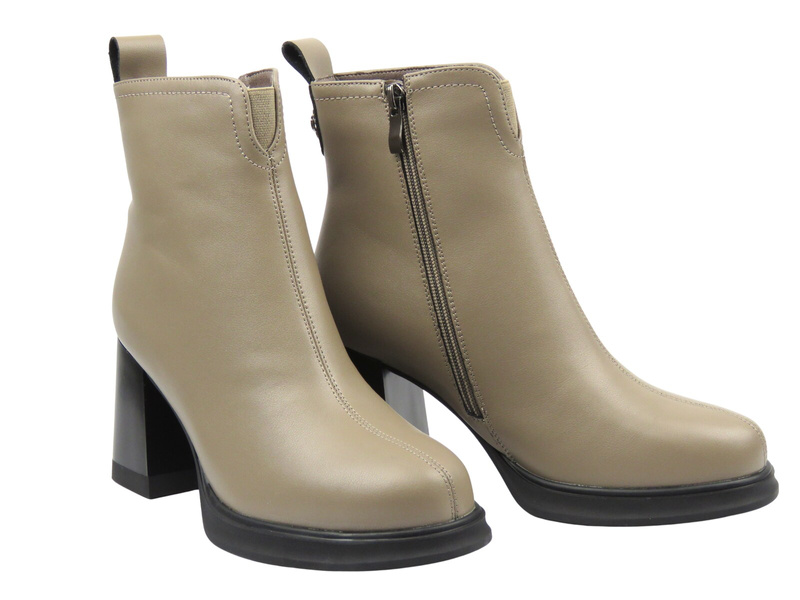 Botki damskie Cambell 25-60304, beżowe