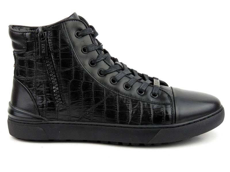 Sneakersy, buty sportowe męskie za kostkę - GOE II1N4009, czarne