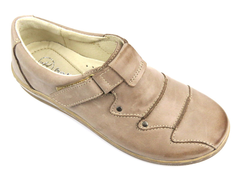 Lekkie, elastyczne półbuty damskie Helios Komfort 780-2, beżowe