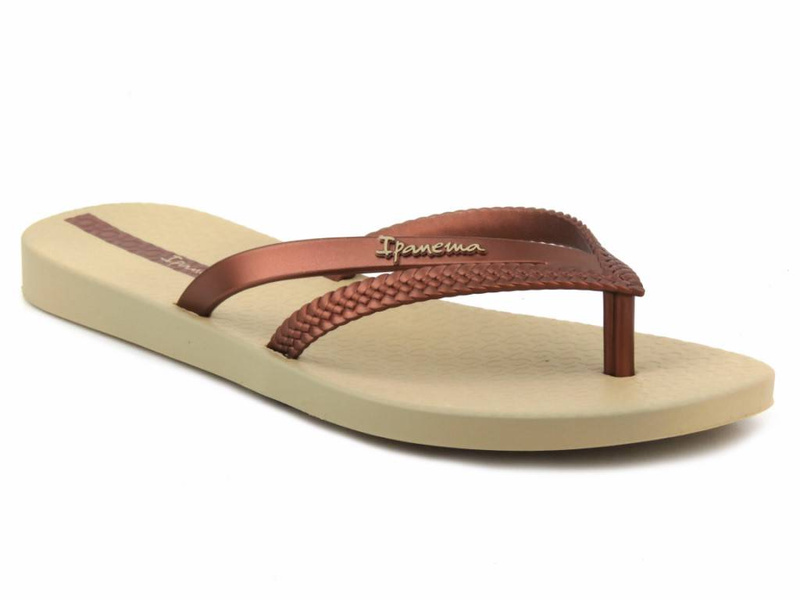 Japonki damskie basenowe - IPANEMA 82067, beżowo-miedziane