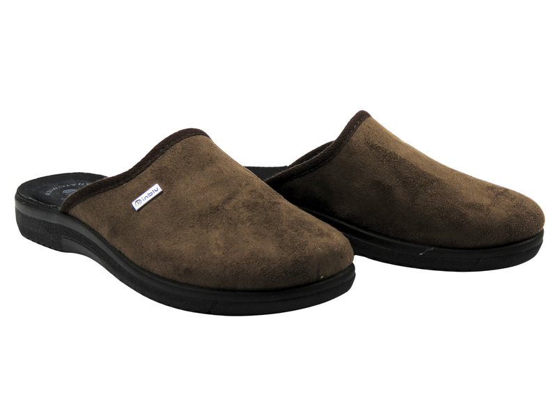 Wygodne kapcie męskie INBLU DG-75U, ciemnobrązowe
