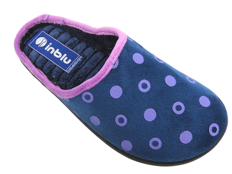 Kapcie Damskie - INBLU ET-24 Granatowe Wsuwane 