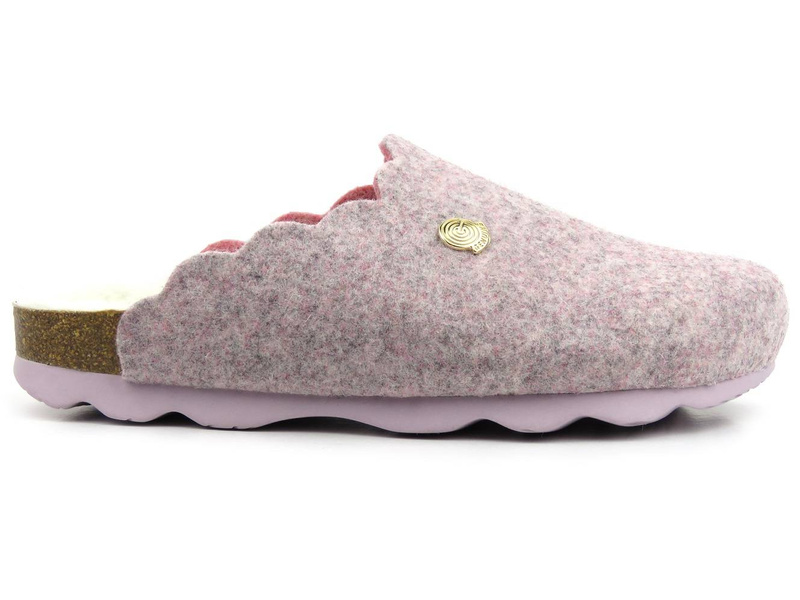 Ciepłe kapcie damskie z futerkiem w środku - GENUINS G103991, różowe