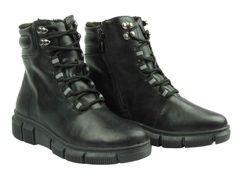 Wygodne botki damskie ze skóry Nika Komfort H-238, czarne