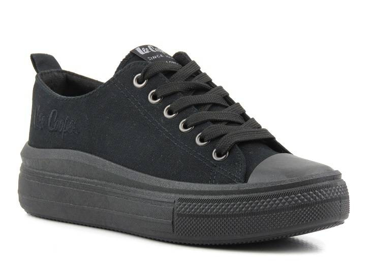 Trampki damskie na platformie - LEE COOPER LCW-23-44-1624L, czarne