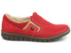 Wygodne półbuty damskie slip on - Helios Komfort 329, czerwone