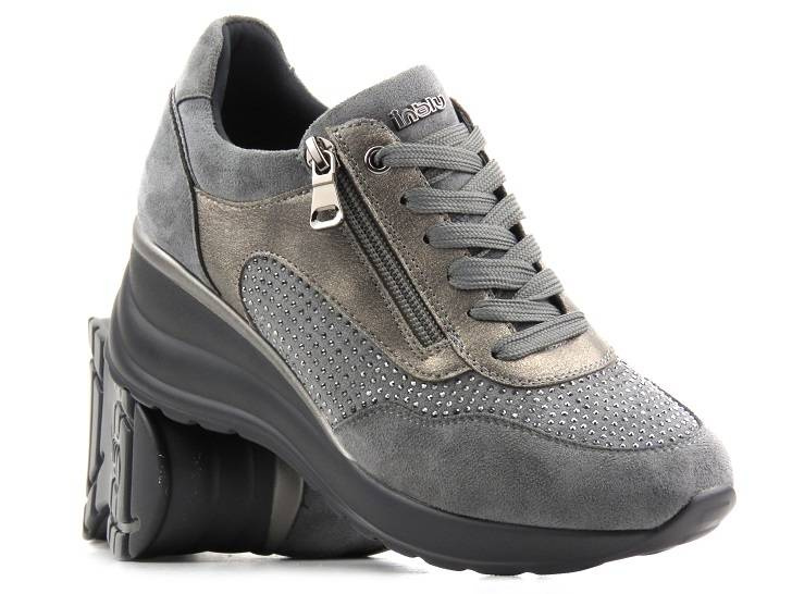 Sneakersy damskie na koturnie - INBLU IN001299, szare