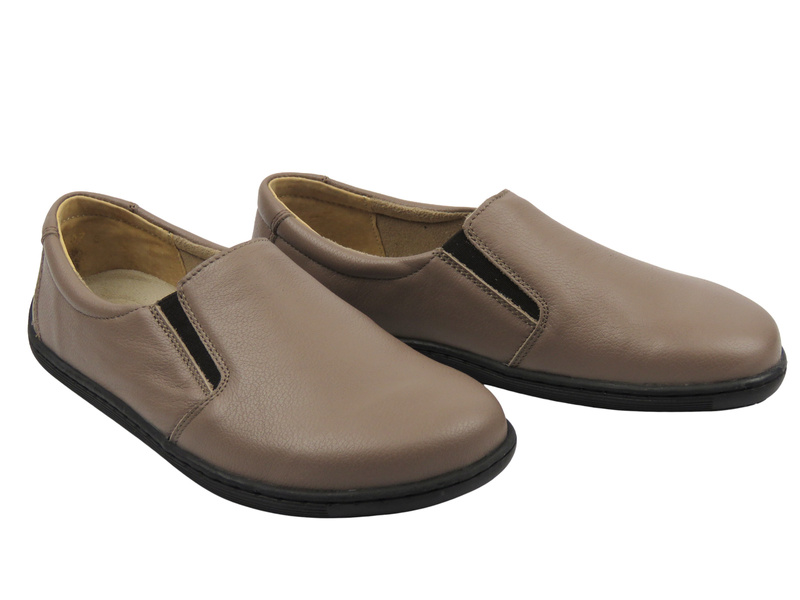 Skórzane półbuty barefoot khaki Helios Komfort 452