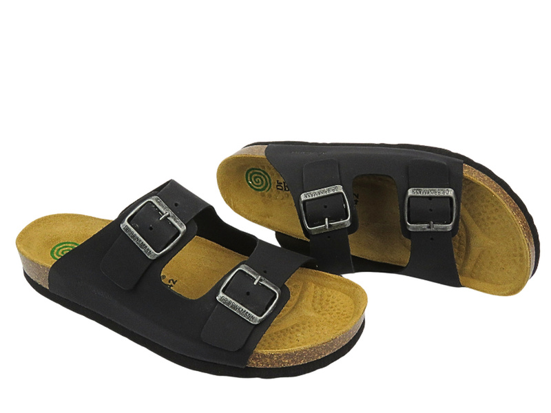 Wygodne klapki męskie klasyczne czarne Brinkmann 600047-01