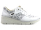 Sneakersy damskie z suwakiem i sznurowaniem - Helios Komfort 347, srebrne 2