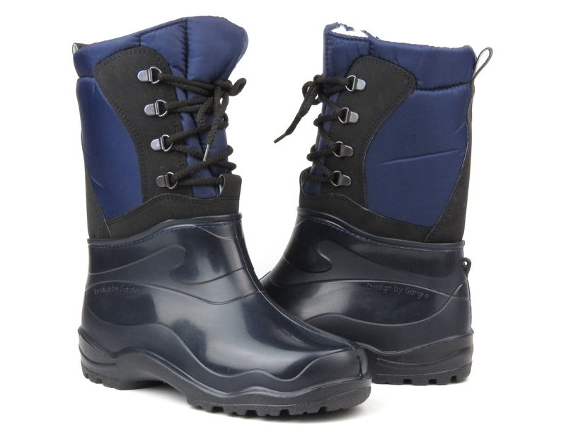 Wodoodporne śniegowce damskie z wełną - Łukpol Mount Black, granatowe