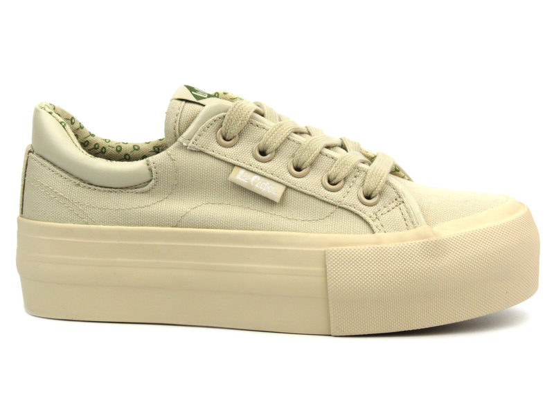 Trampki damskie na platformie - Lee Cooper LCW-24-31-2181, beżowe