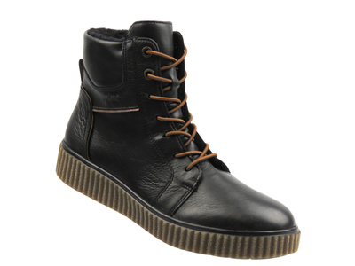 Botki damskie ocieplane - RIEKER Y4303-00, czarne