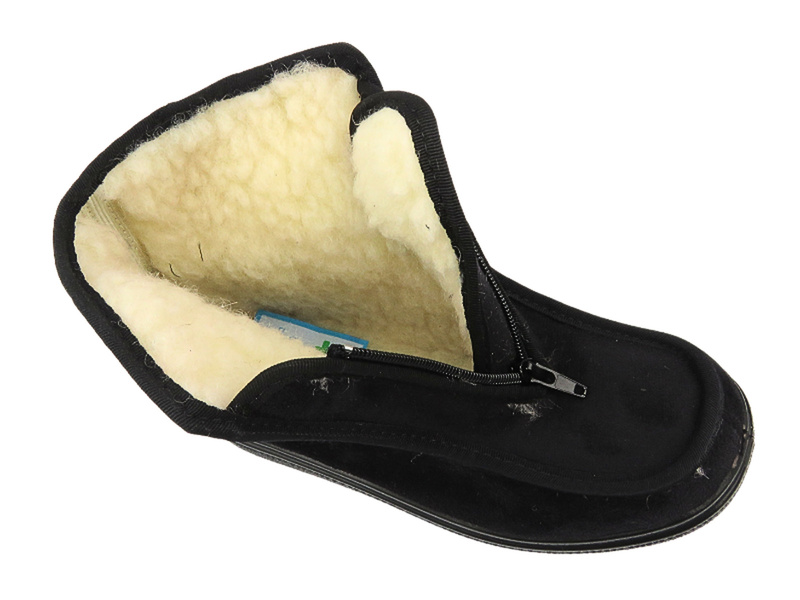 Wysokie, ciepłe kapcie zimowe - BEFADO Dr Orto 996D013, czarne