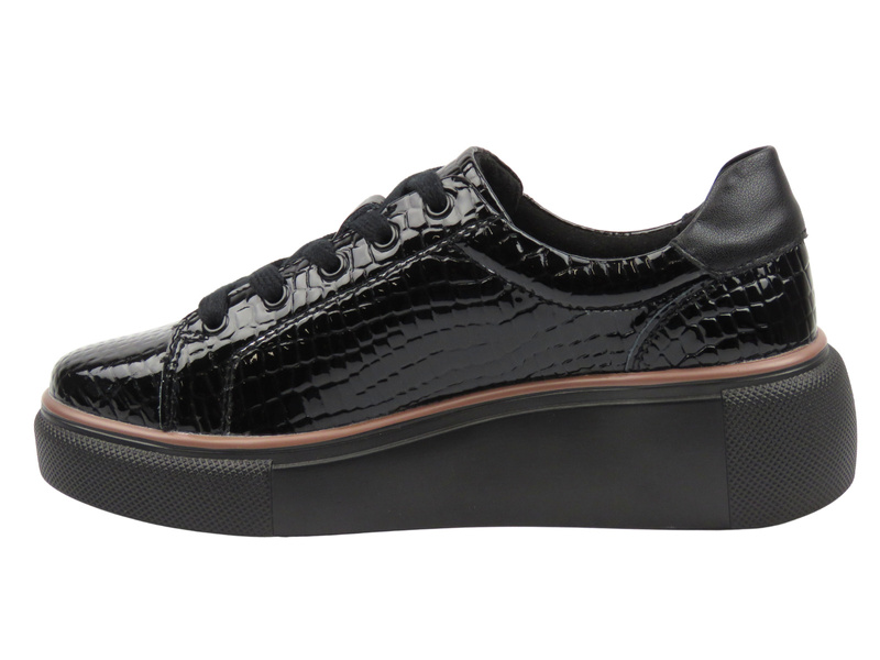 Skórzane półbuty damskie czarne Nika Komfort H-286