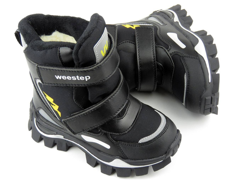 Śniegowce dziecięce z wełną - WEESTEP R076857885BK, czarne