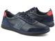 Buty męskie sportowe skórzane - JOHN DOUBARE QA537WIA-AB59, granatowe