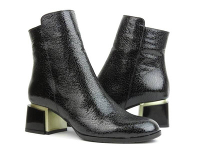 Botki damskie na obcasie - VENEZIA 0085423R, czarne