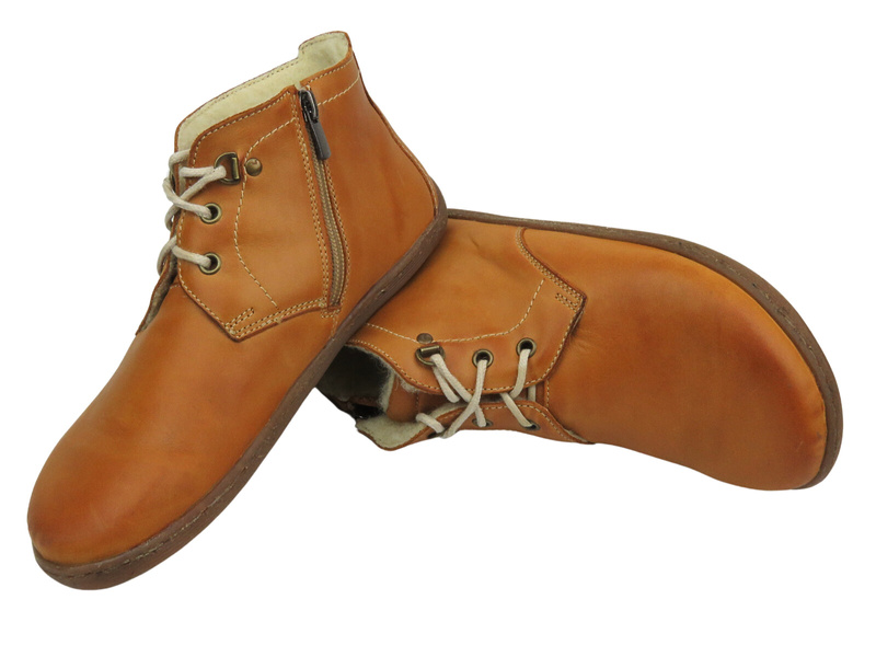 Barefoot botki minimalistyczne damskie jasnobrązowe Helios Komfort 501P