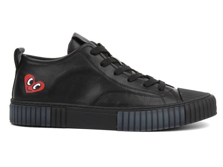 Skórzane sneakersy męskie - JOHN DOUBARE HD19958V1-6A, czarne