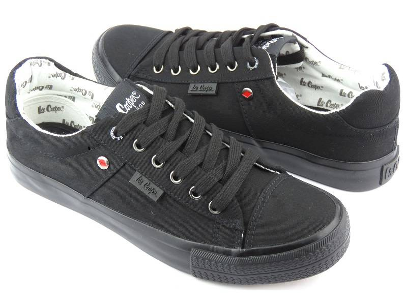 Trampki męskie przed kostkę - LEE COOPER LCW-22-31-0897M, czarne