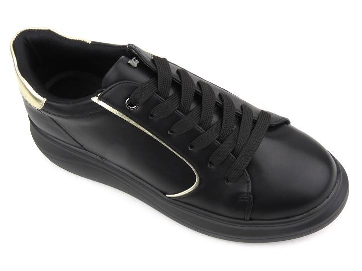 Czarne sneakersy damskie na platformie - INBLU IN001294