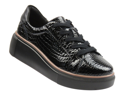 Skórzane półbuty damskie czarne Nika Komfort H-286