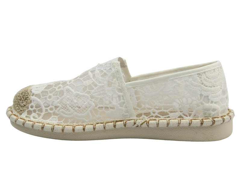 Wsuwane półbuty, espadryle damskie białe Potocki 25-103301