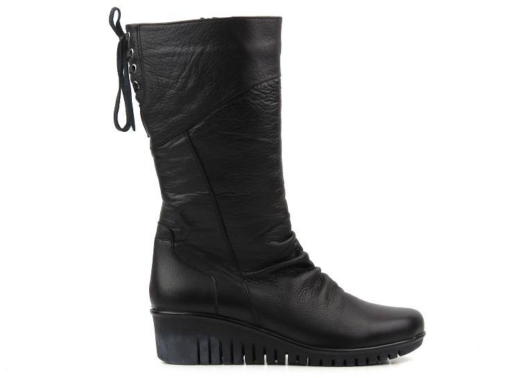 Kozaki damskie na koturnie - COMFORTABEL 970013-01, czarne